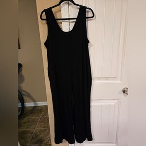 Black Knit Jumpsuit With Pockets Sz XL